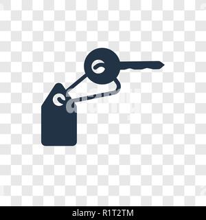 Key vector icon isolated on transparent background, Key transparency logo concept Stock Vector