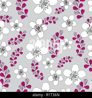 Lavender and Flowers-Love in Parise Seamless Repeat Pattern Background Stock Vector