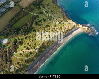 Ranger monument, Pointe du Hoc memorial, Omaha Beach, Lower Normandy, France Stock Photo