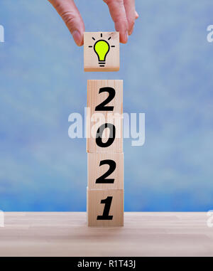 Stack of dice form the year "2019" Stock Photo