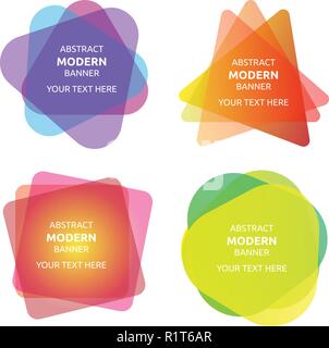 color nice funny logo Modern banner collection Stock Vector