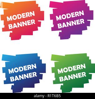 color nice funny logo Modern banner collection Stock Vector