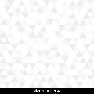 White Triangular Mosaic Abstract Seamless Pattern. Vector low poly style illustration. Stock Vector