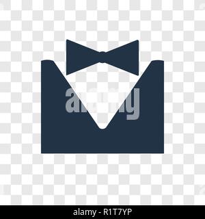 Tuxedo vector icon isolated on transparent background, Tuxedo transparency logo concept Stock Vector