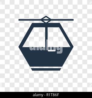 Cable car vector icon isolated on transparent background, Cable car transparency logo concept Stock Vector