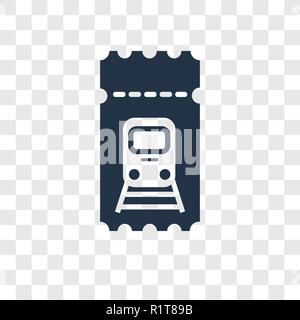 Train ticket vector icon isolated on transparent background, Train ticket transparency logo concept Stock Vector