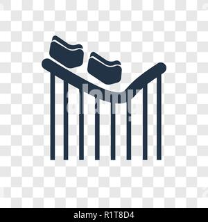 Roller coaster vector icon isolated on transparent background, Roller coaster transparency logo concept Stock Vector