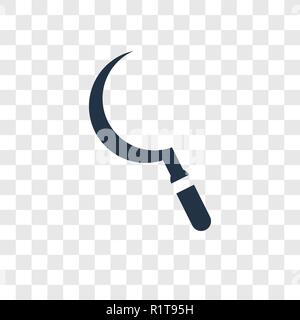 Sickle vector icon isolated on transparent background, Sickle transparency logo concept Stock Vector