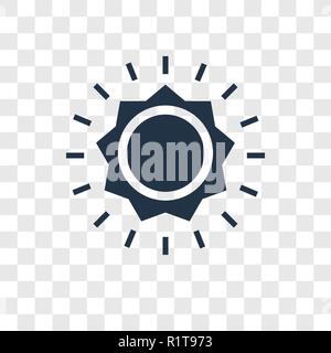 Sun vector icon isolated on transparent background, Sun transparency logo concept Stock Vector