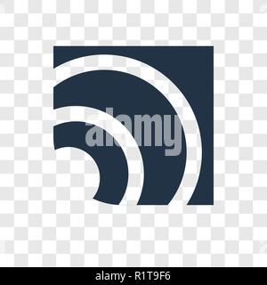 RSS vector icon isolated on transparent background, RSS transparency logo concept Stock Vector