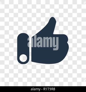 Like vector icon isolated on transparent background, Like transparency logo concept Stock Vector