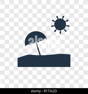 Sun umbrella vector icon isolated on transparent background, Sun umbrella transparency logo concept Stock Vector