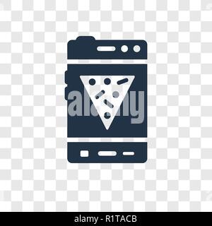 Mobile app vector icon isolated on transparent background, Mobile app transparency logo concept Stock Vector
