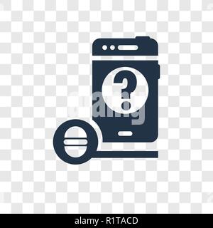 Mobile app vector icon isolated on transparent background, Mobile app transparency logo concept Stock Vector