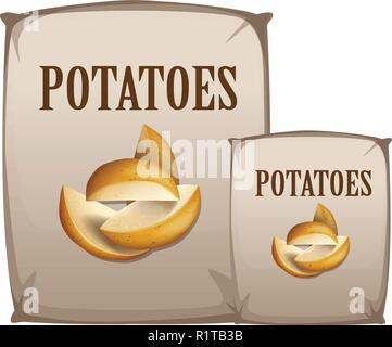 Potatoes in the bag illustration Stock Vector
