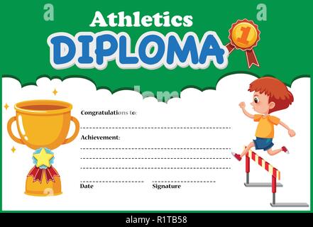 Certificate template for athletics award illustration Stock Vector ...