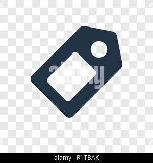 Tag vector icon isolated on transparent background, Tag transparency logo concept Stock Vector