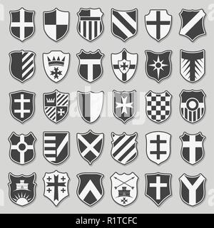 Set of heraldic shields Stock Vector