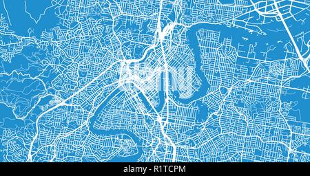 Urban vector city map of Brisbane, Australia Stock Vector