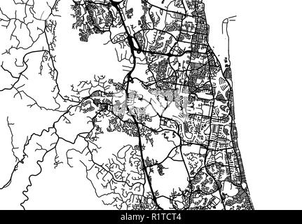 Urban vector city map of Gold Coast, Australia Stock Vector