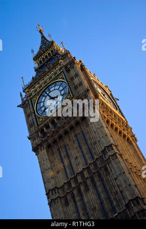 'Big Ben' is the famous neo-gothic clock and tower at the Palace of Westminster, London, England. Stock Photo