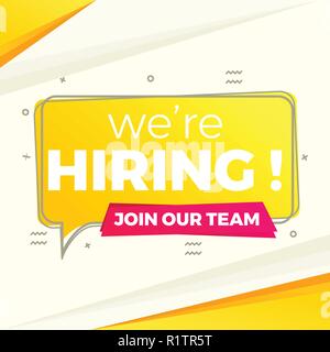 We are hiring background in flat style Stock Vector