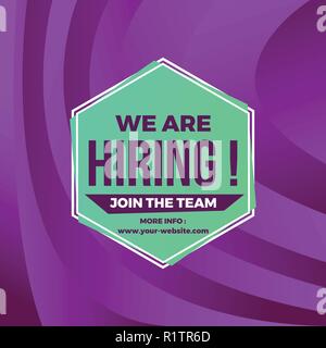We are hiring background in flat style Stock Vector