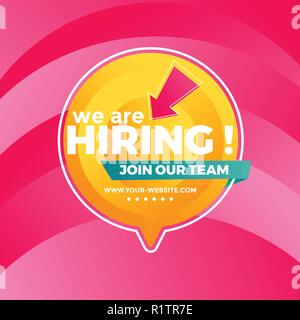 We are hiring background in flat style Stock Vector