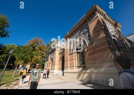 Exterior of the Palace of Velazquez in the Retiro Park, Madrid, Spain Stock Photo