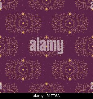 Indian pattern. Ethnic print. Woodblock print. Stock Vector