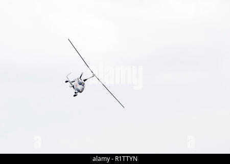 Air Total Gyrocopter from Gyro Air Displays flying at the Sunderland Airshow, Sunderland, Tyne and Wear, UK 2016 Stock Photo