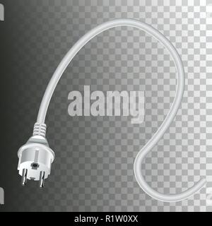 Vector. Euro plug. 3D. Two pin socket isolated illustration. Stock Vector
