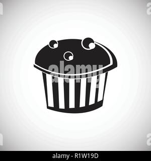 Muffin with berries on white background Stock Vector