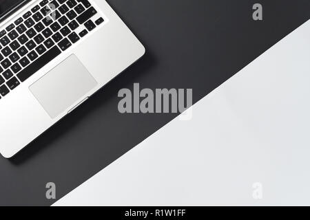 Laptop on black background copyspace textspace socialmedia Stock Photo