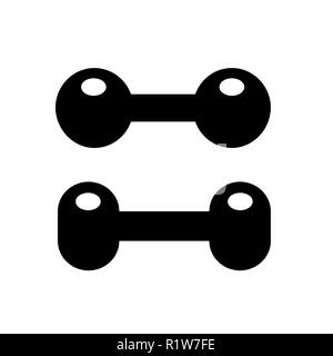 Black Dumbell Shape, isolated on white background. Vector Illustration. Stock Vector