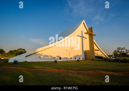 Military Church Rainha da Paz, Architect Oscar Niemeyer, Brasília, Federal District, Brazil Stock Photo