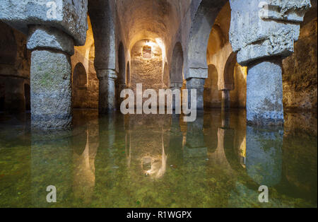 Caceres, Spain - 2018 Nov 12th: Moorish cistern in Caceres.  This building was a mosque under the Muslim rule in Spain Stock Photo