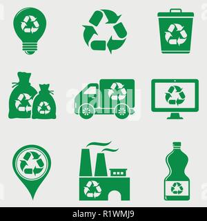 Set of black isolated icons for clean energy concept Stock Vector Image ...