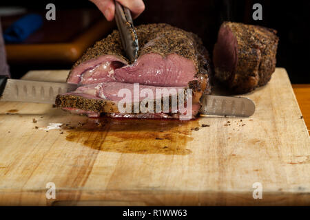 Prime Rib Roast Sitting On Cutting Stock Photo 125295725