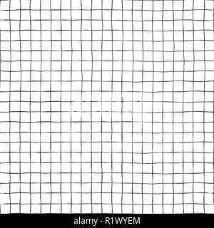 Black grid on white seamless vector background texture. Hand drawn doodle lines Stock Vector