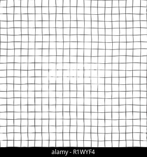 Black grid on white seamless vector background texture. Hand drawn doodle lines. Stock Vector