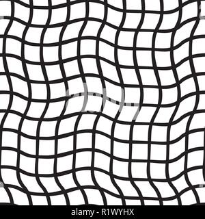 Irregular plaids black and white. Seamless vector pattern. Optical Illusion. Perfect for backgrounds. Stock Vector