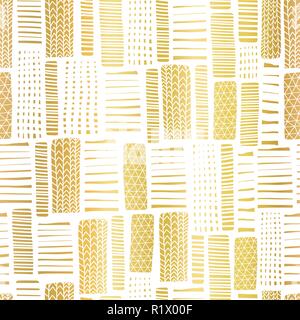 Gold foil Rectangle shapes hand drawn abstract seamless vector pattern ...