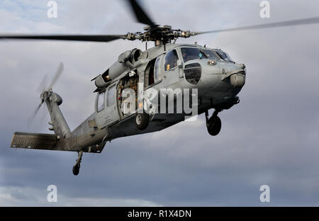 US Navy Sikorsky Seahawk MH60 helicopter Stock Photo