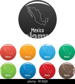 Mexico map thin line. Simple illustration of Mexico map vector isolated on white background Stock Vector