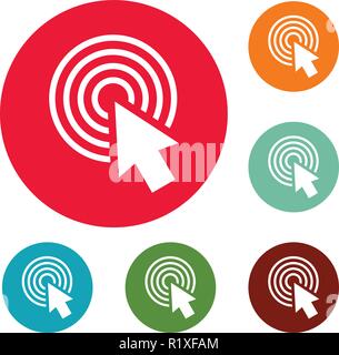 Selection of round business icons on white background - Vector ...