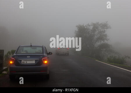 Monsoon landscapes around Tamhini Ghat and Mulshi Dam in western ghats of Pune, Maharashtra, India. Stock Photo