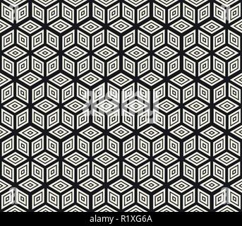 Vector seamless abstract pattern. Modern stylish lattice texture. Repeating geometric tiles with hexagonal elements. Stock Vector