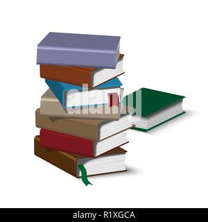 Isometric book pile Stock Vector