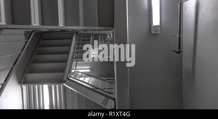 Building with stairs and bright lights on ceiling Stock Photo